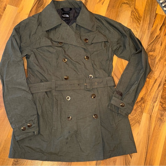 The north face city raincoat belted‎ trench style rain jacket size large - Picture 1 of 8